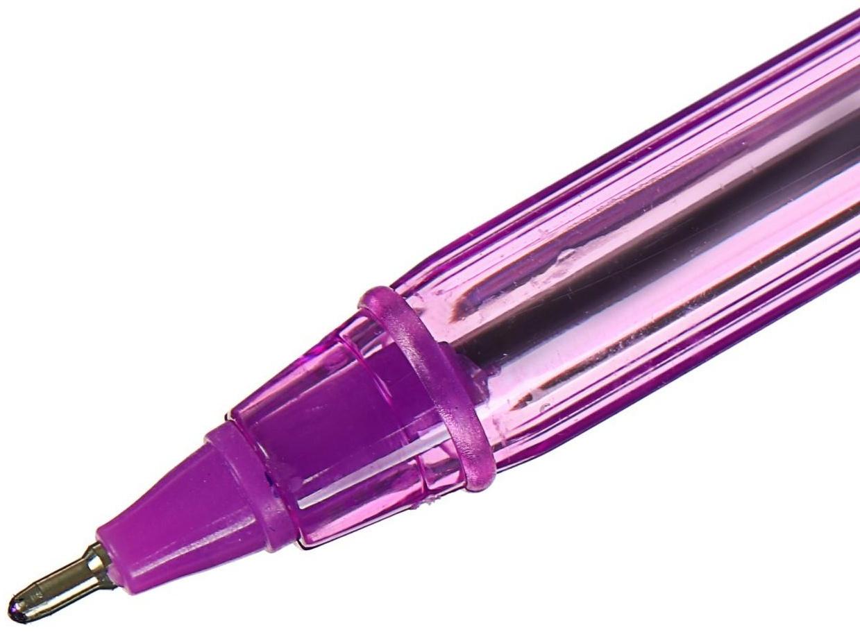 Ручка шариковая 0,5 мм, стержень синий, корпус МИКС тонированный, масляные чернила (штрихкод на штуке