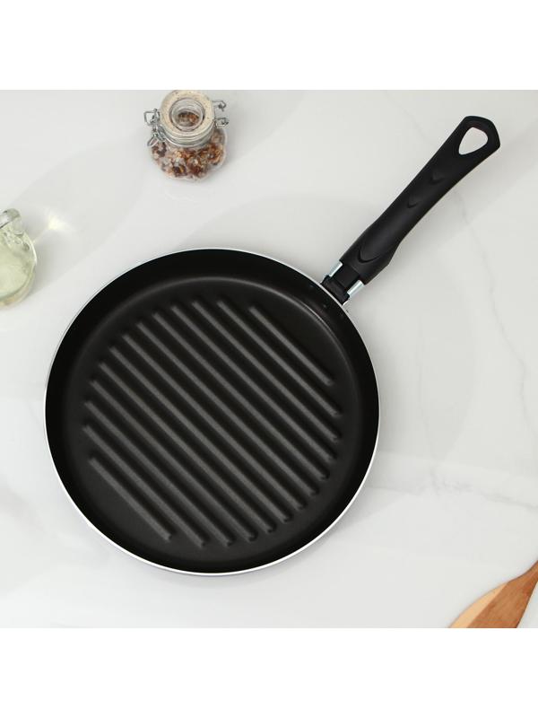 Сковорода-гриль «Хит», d=26 см, антипригарное покрытие, цвет чёрный