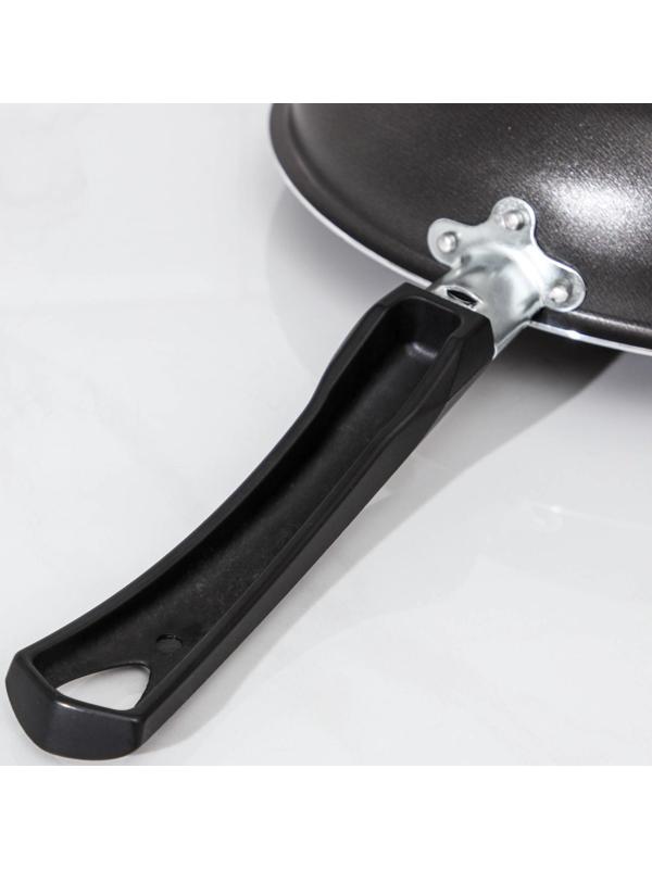 Сковорода «Классика атлас», d=24 см, пластиковая ручка, стеклянная крышка, антипригарное покрытие, цвет чёрный