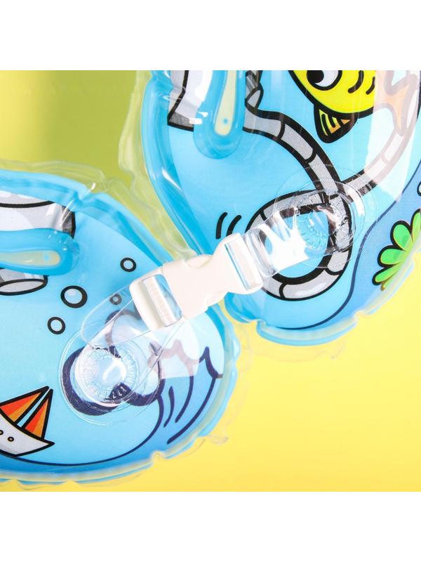 Круг детский на шею, для купания, «Подводник», от 1 мес, двухкамерный, с погремушками