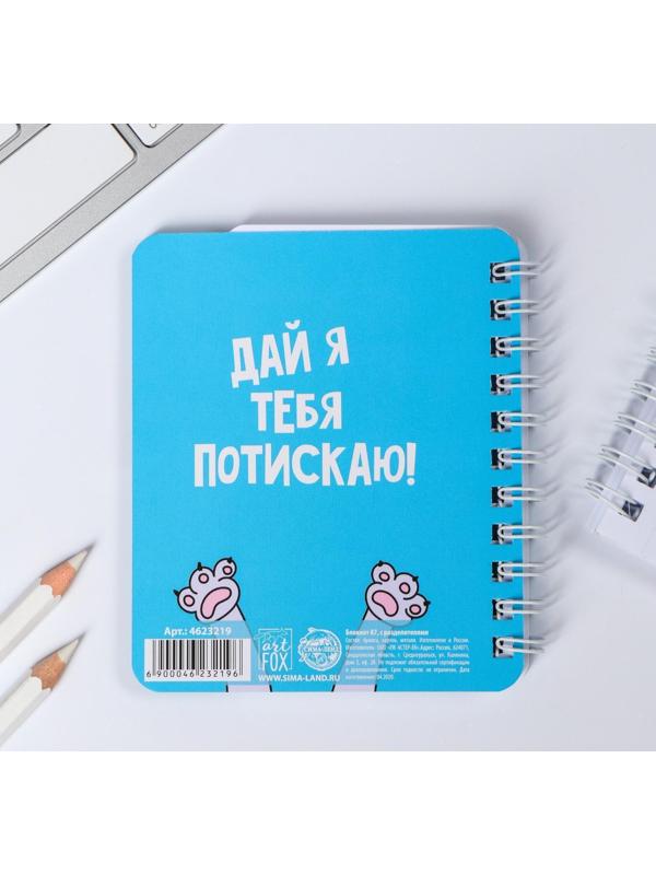 Блокнотик с разделителем «котик», А7, 40 л