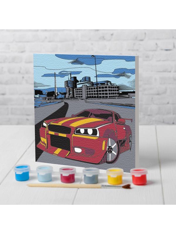 Картина по номерам «Тачка в мегаполисе» 15×15 см