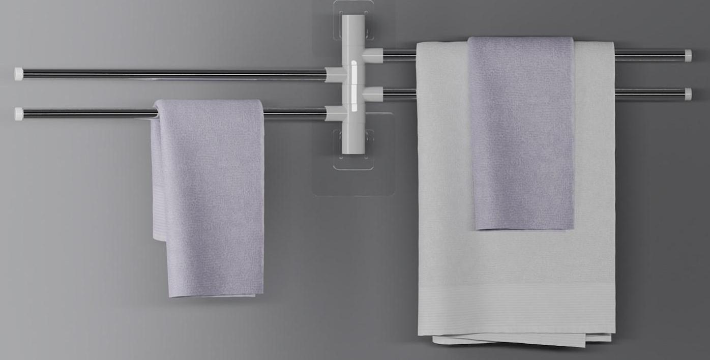 Держатель для полотенец, 4 спицы, на липучках