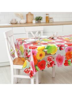 Клеёнка ПВХ Доляна «Фрукты», ширина 137 см, толщина 0,08 мм, рулон 30 метров