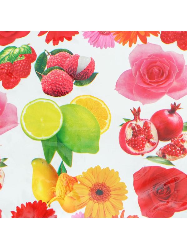 Клеёнка ПВХ Доляна «Фрукты», ширина 137 см, толщина 0,08 мм, рулон 30 метров