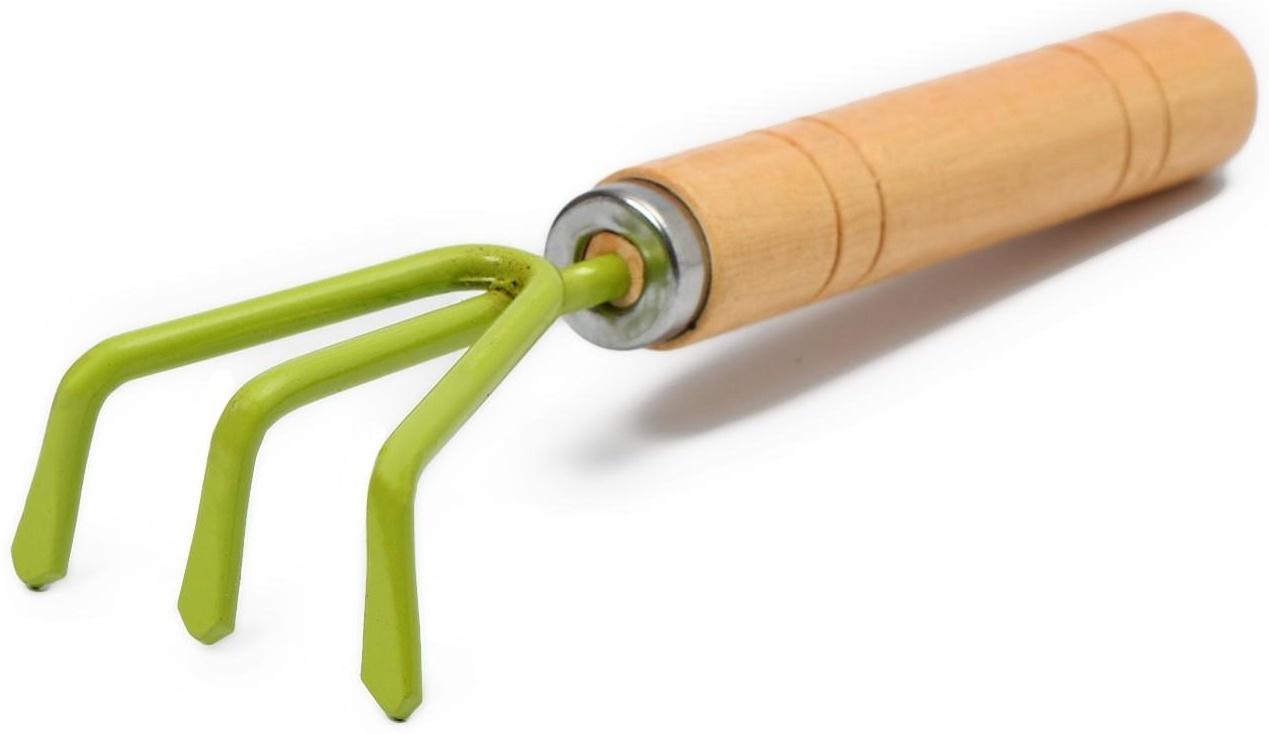 Набор садового инструмента, 3 предмета: рыхлитель, совок, грабли, длина 20 см