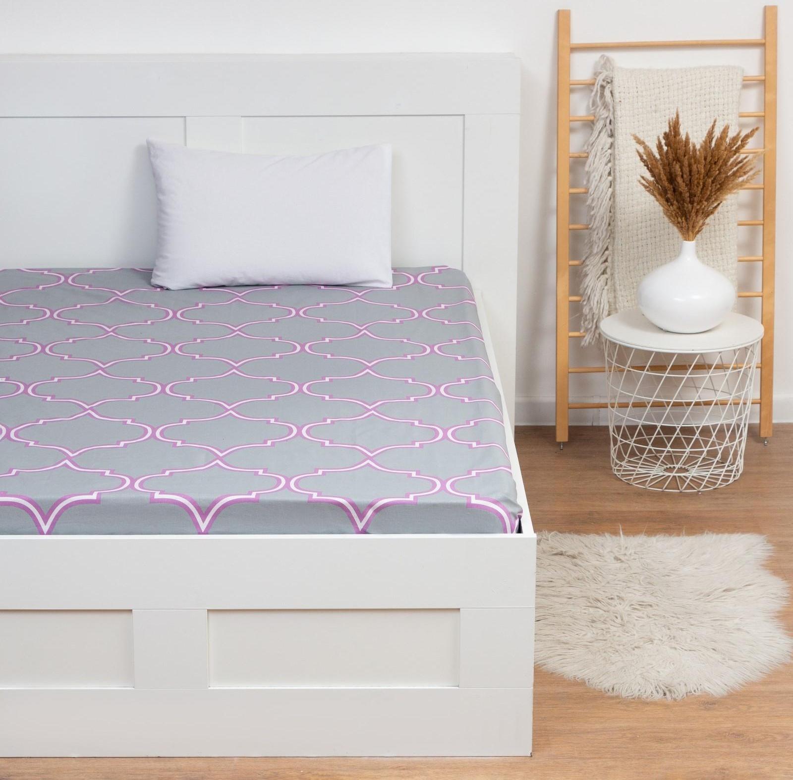 Простыня «Этель», размер 200х220 см, цвет сиреневый, поплин