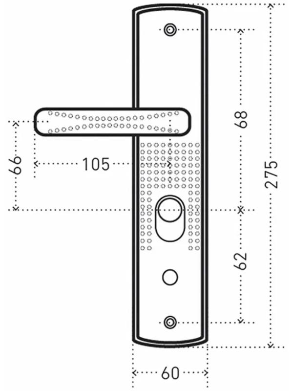 Ручка для китайской двери PH2L, левая