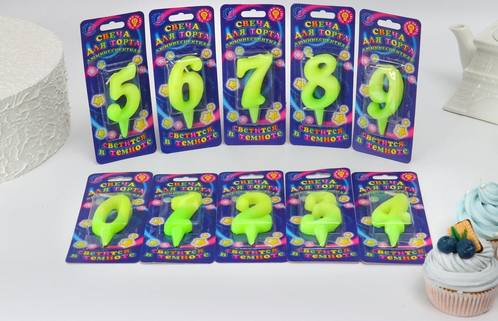 Шоу-бокс со свечами для торта цифры 