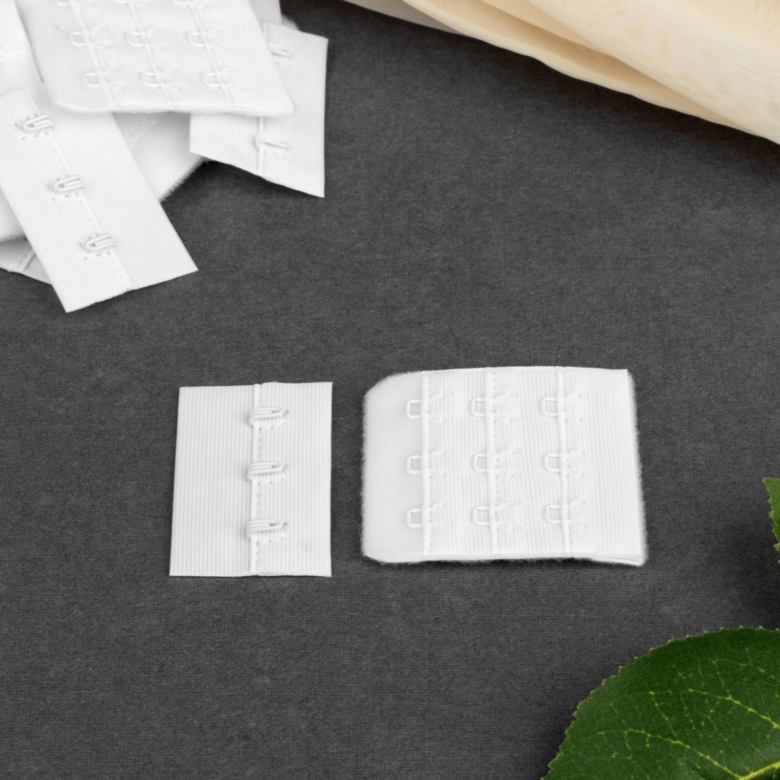 Застёжка для бюстгальтера, 3 ряда 3 крючка, 4,5 см, 10 шт, цвет белый