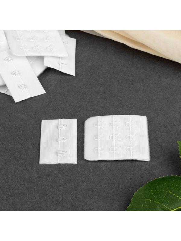 Застёжка для бюстгальтера, 3 ряда 3 крючка, 4,5 см, 10 шт, цвет белый