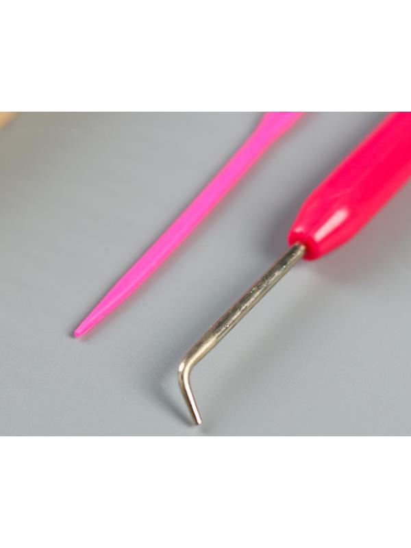 Набор устройств для вязания носков 13,8х5,5х3,2 см (подставка 1,5 см) + игла и крючок