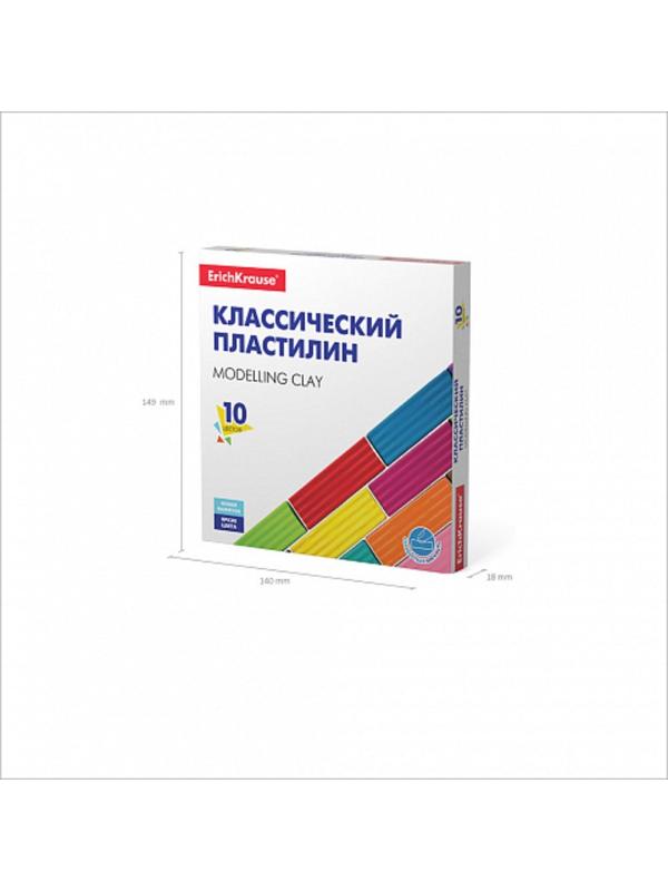 Пластилин 10 цветов, 160 г, ErichKrause Basic, в картонной упаковке