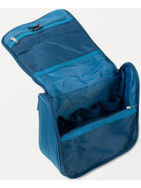 Косметичка-несессер, отдел на молнии, с ручкой, с крючком, цвет синий