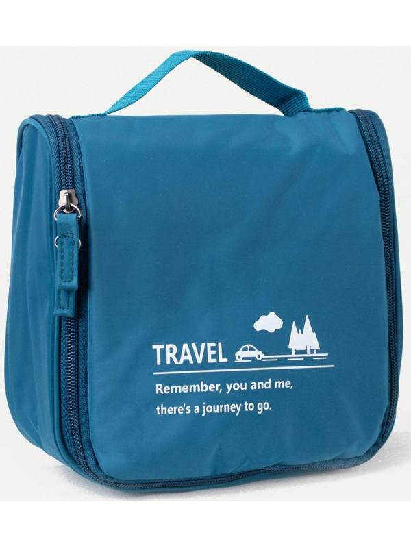 Косметичка-несессер, отдел на молнии, с ручкой, с крючком, цвет синий