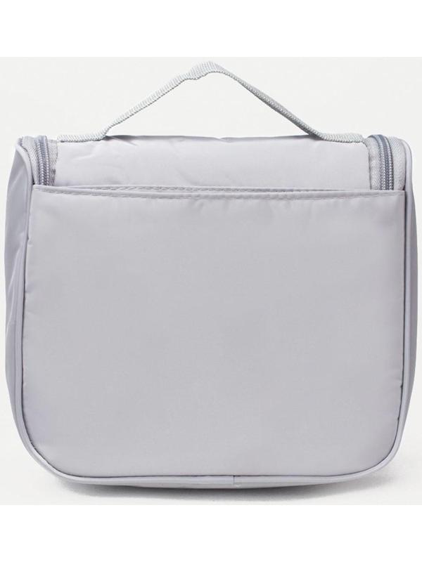 Косметичка-несессер, отдел на молнии, с ручкой, с крючком, цвет серый