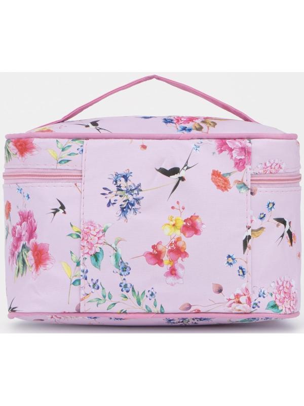 Косметичка на молнии, с зеркалом, цвет розовый