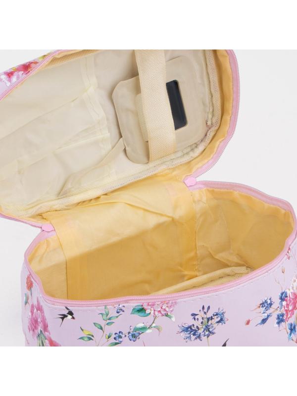 Косметичка на молнии, с зеркалом, цвет розовый