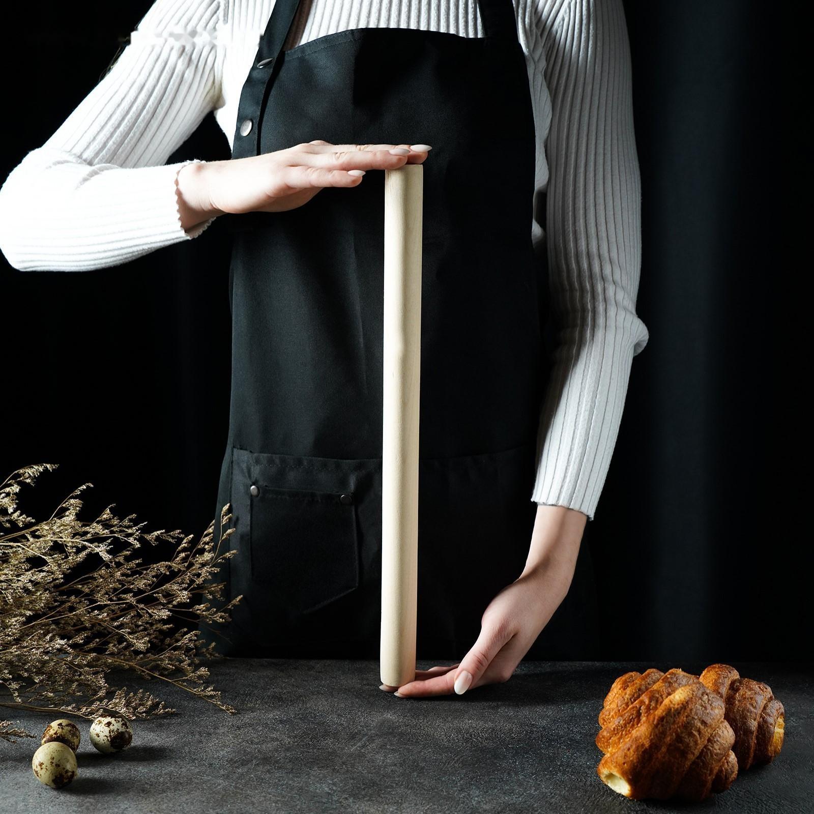 Скалка прямая Доляна, 40×3 см, берёза