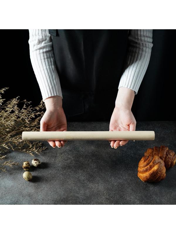 Скалка прямая Доляна, 40×3 см, берёза