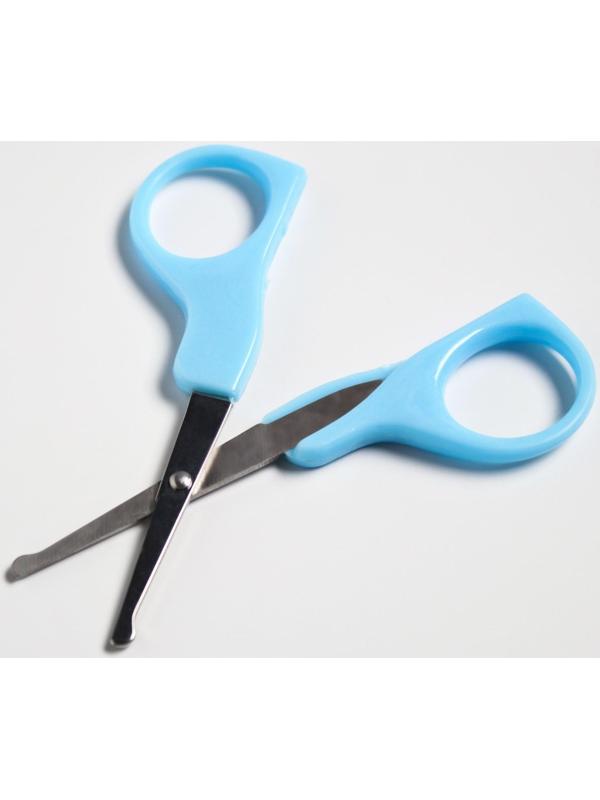 Детский маникюрный набор (ножницы, книпсер, пилка, пинцет), цвет голубой