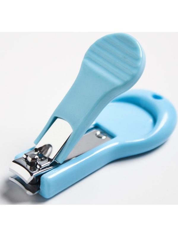 Детский маникюрный набор (ножницы, книпсер, пилка, пинцет), цвет голубой