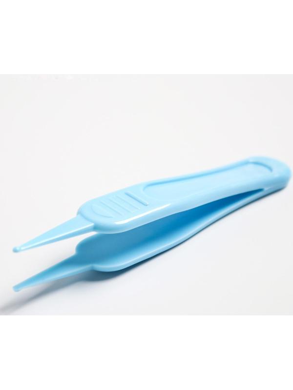 Детский маникюрный набор (ножницы, книпсер, пилка, пинцет), цвет голубой