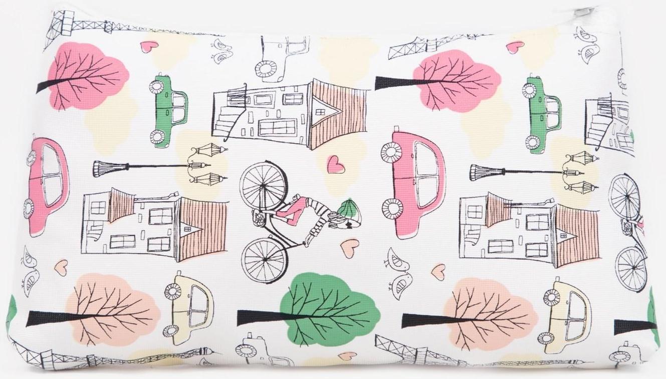 Косметичка на молнии, цвет белый