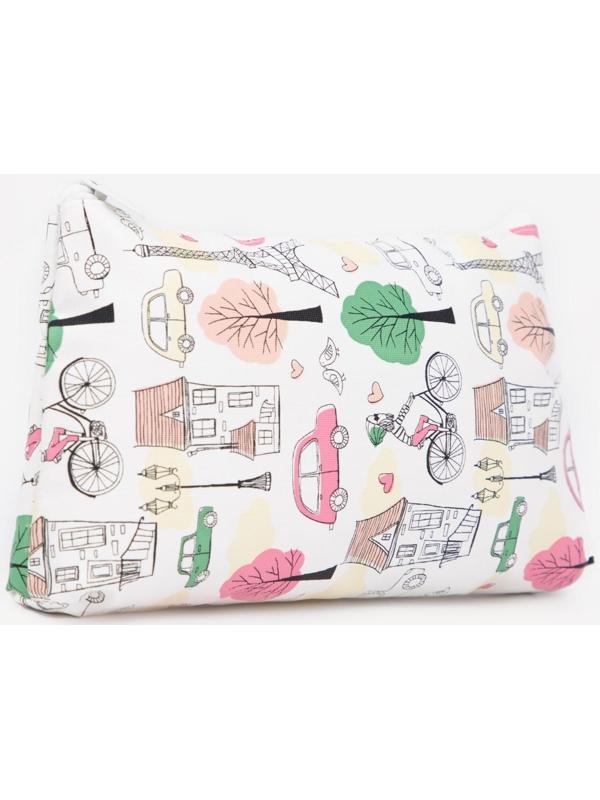 Косметичка на молнии, цвет белый