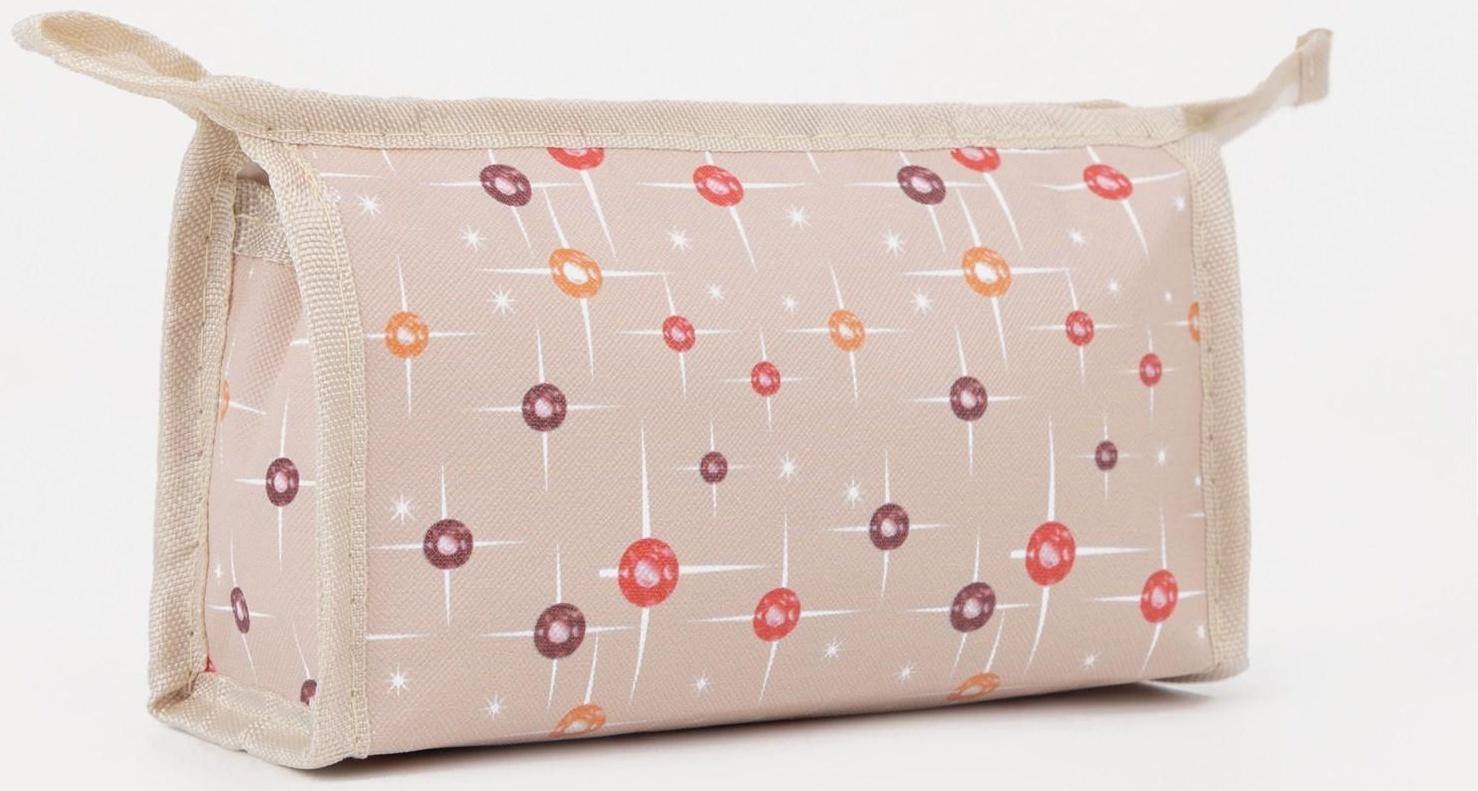 Косметичка на молнии, цвет бежевый