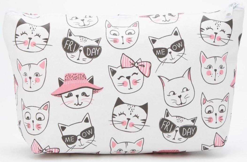 Косметичка на молнии, цвет белый