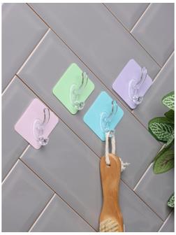 Крючок на липучке «Классик», 4 шт, цвет МИКС