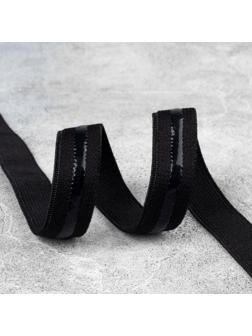 Резинка с силиконом, 15 мм, 10 ± 1 м, цвет чёрный