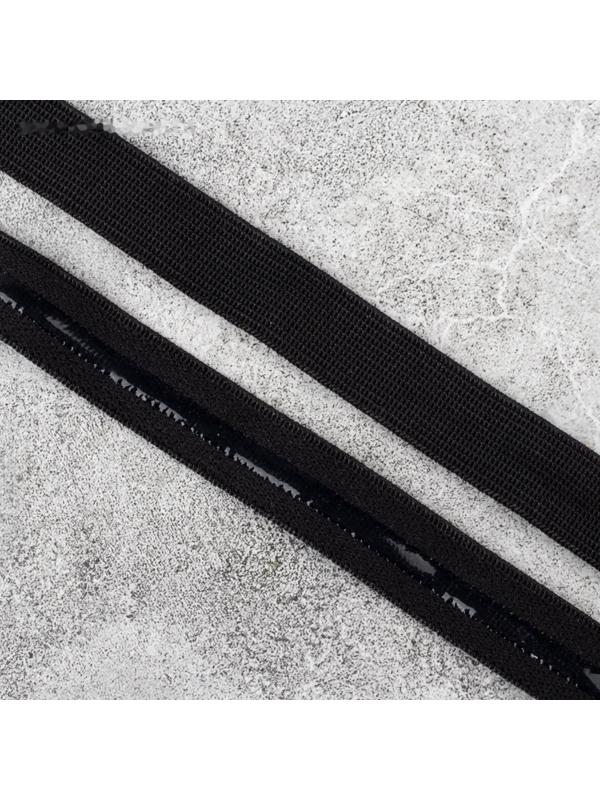 Резинка с силиконом, 15 мм, 10 ± 1 м, цвет чёрный