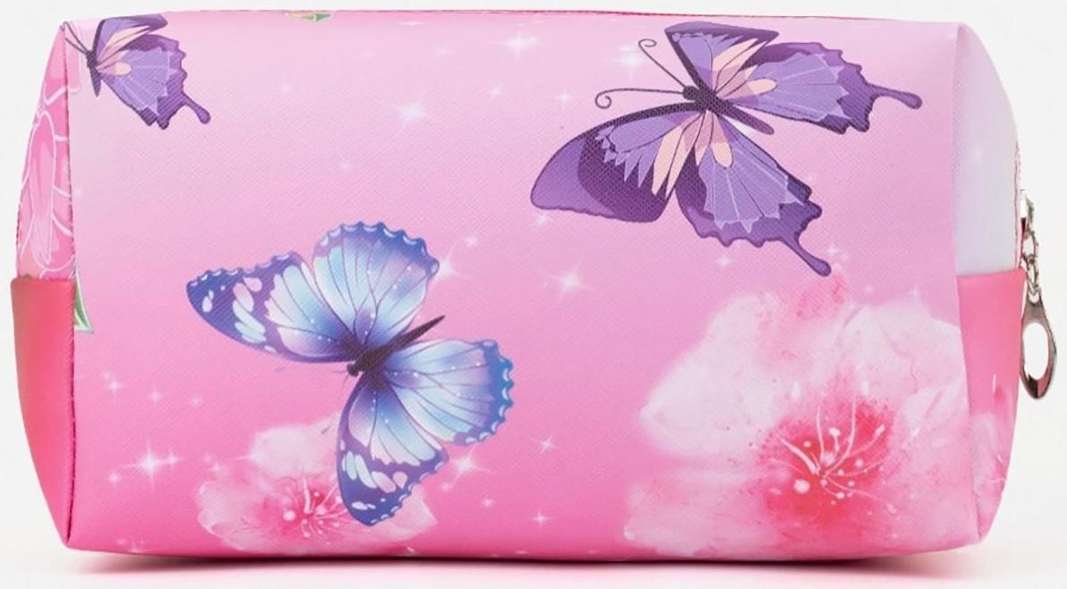 Косметичка на молнии, цвет розовый