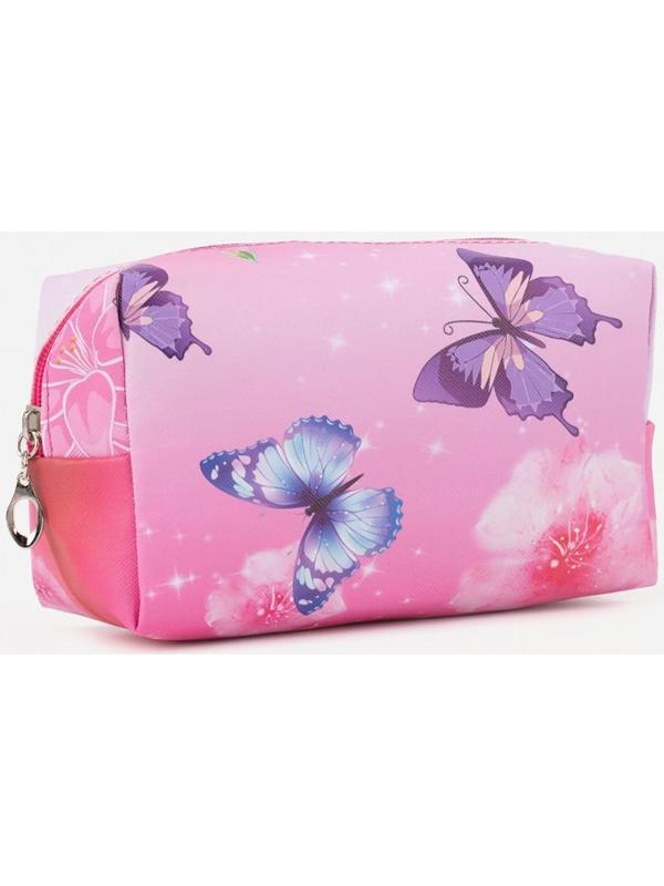 Косметичка на молнии, цвет розовый