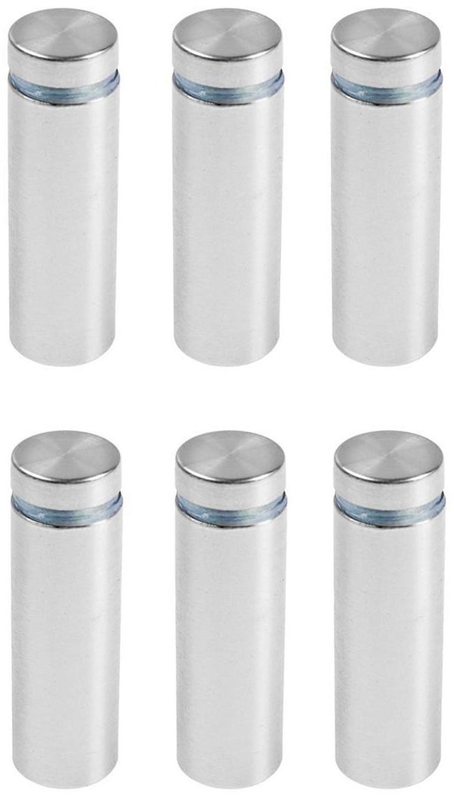 Дистанционный держатель для табличек, 16х50 мм, цвет матовый никель,набор 6 шт.