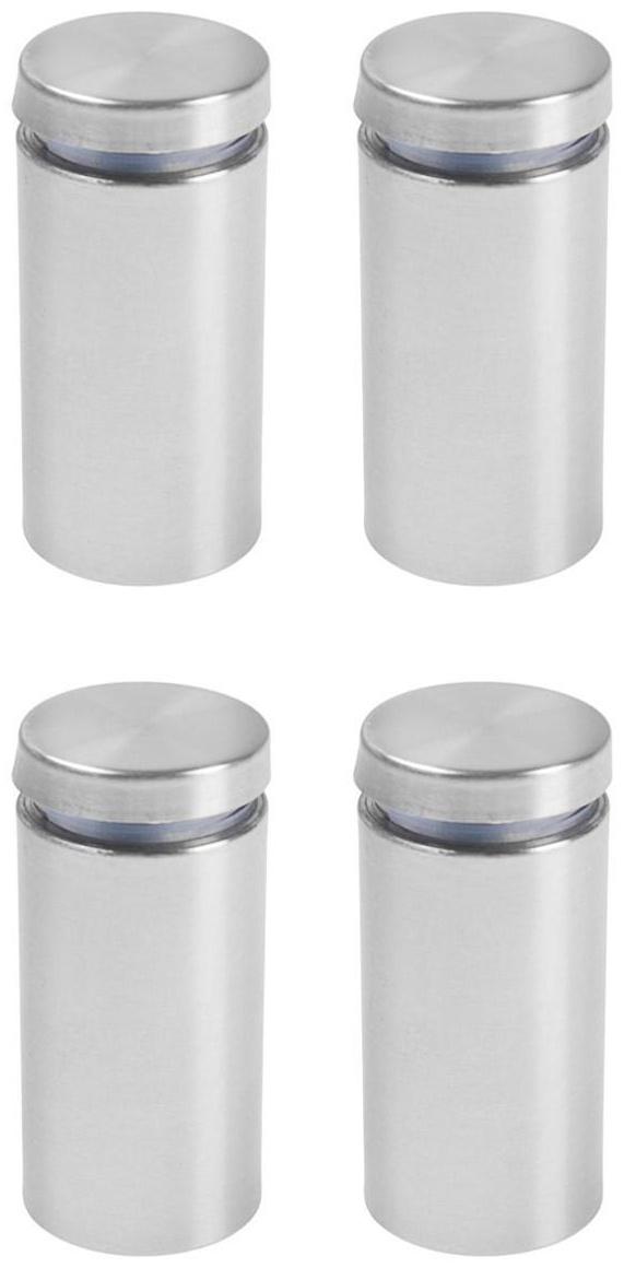 Дистанционный держатель для табличек, 25х50 мм, цвет матовый никель,набор 4 шт.