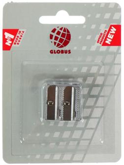 Точилка GLOBUS, 2 отверстия, металлическая
