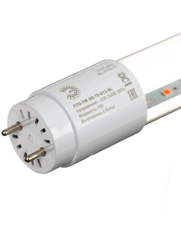 Фитолампа светодиодная, 9 Вт, 600 мм, IP20, сине-красный спектр, фиолетовая, «ЭРА»