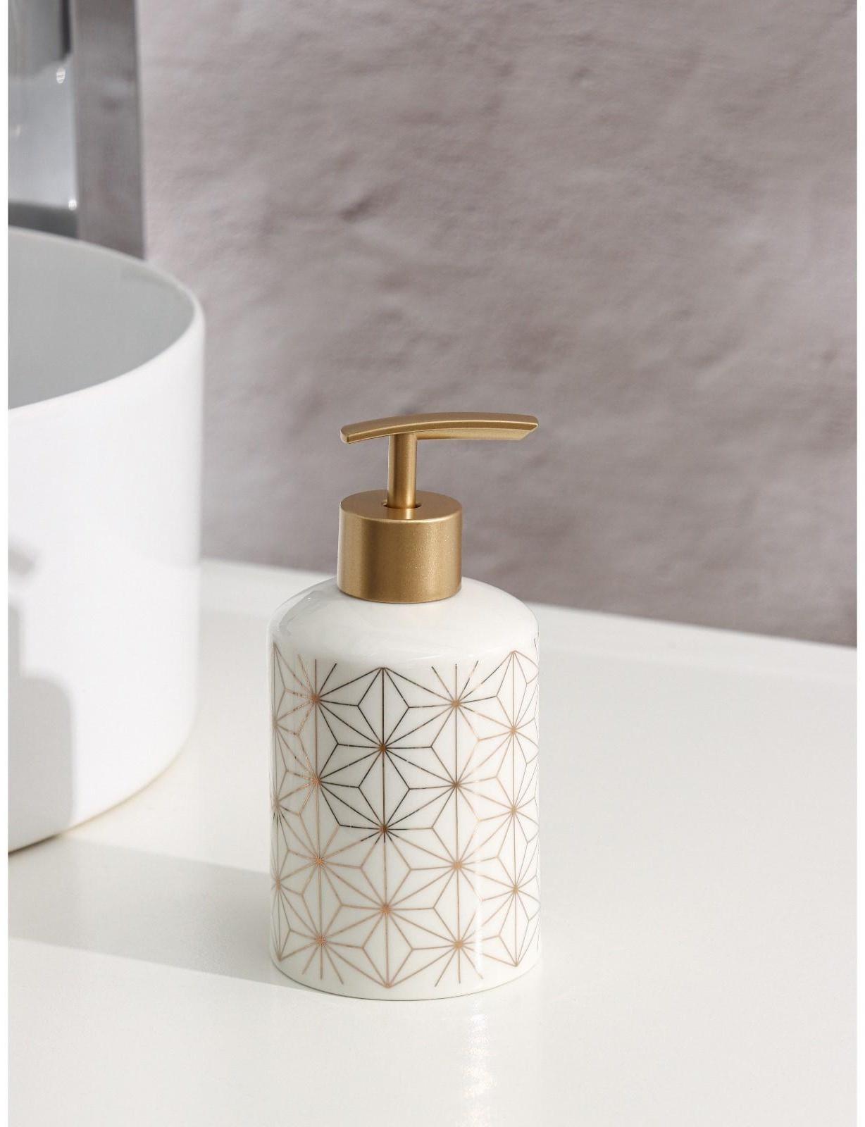 Набор аксессуаров для ванной комнаты Доляна «Андромеда», 3 предмета (дозатор 250 мл, мыльница, стакан), цвет белый