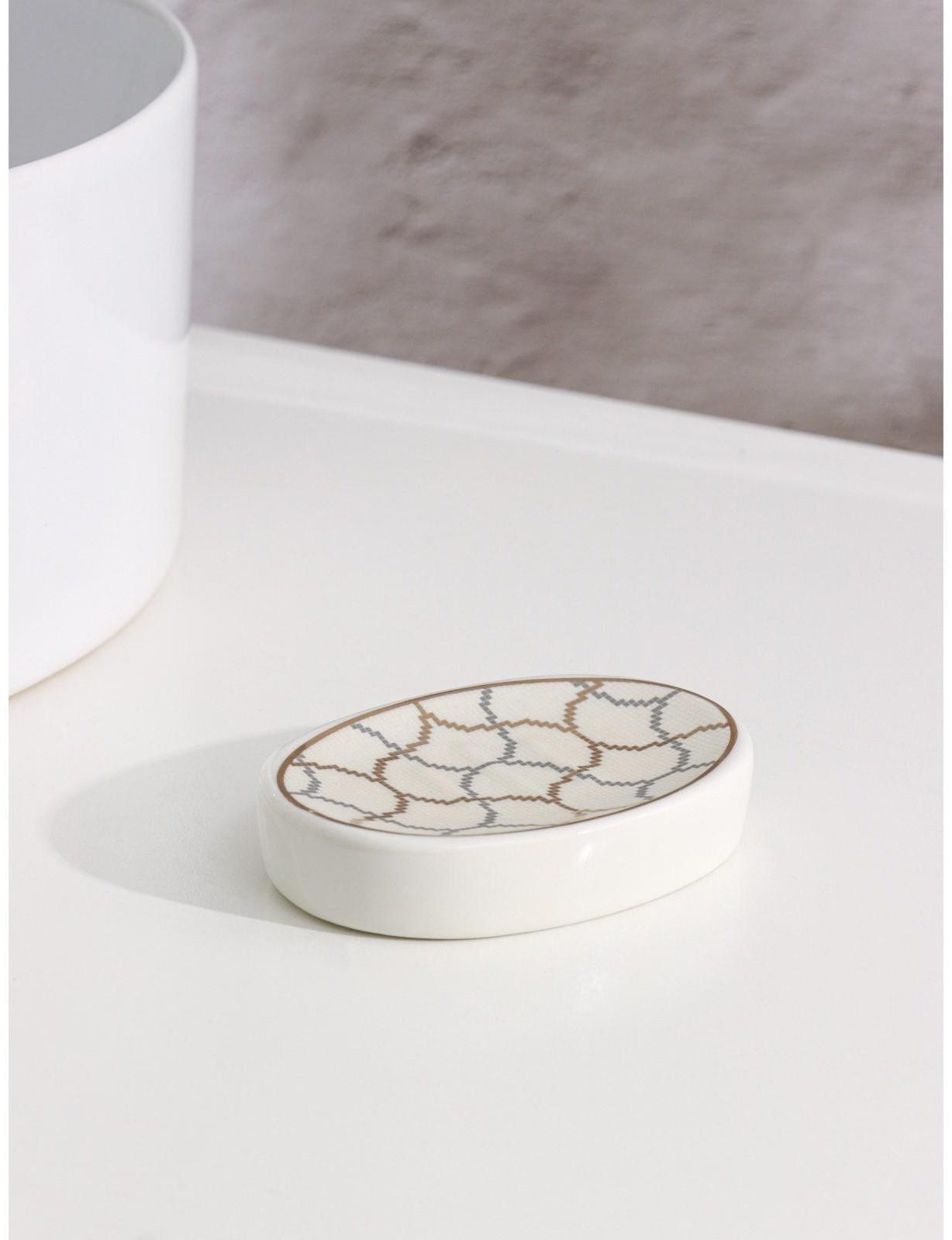 Набор аксессуаров для ванной комнаты Доляна «Сицилия», 3 предмета (дозатор 350 мл, мыльница, стакан)