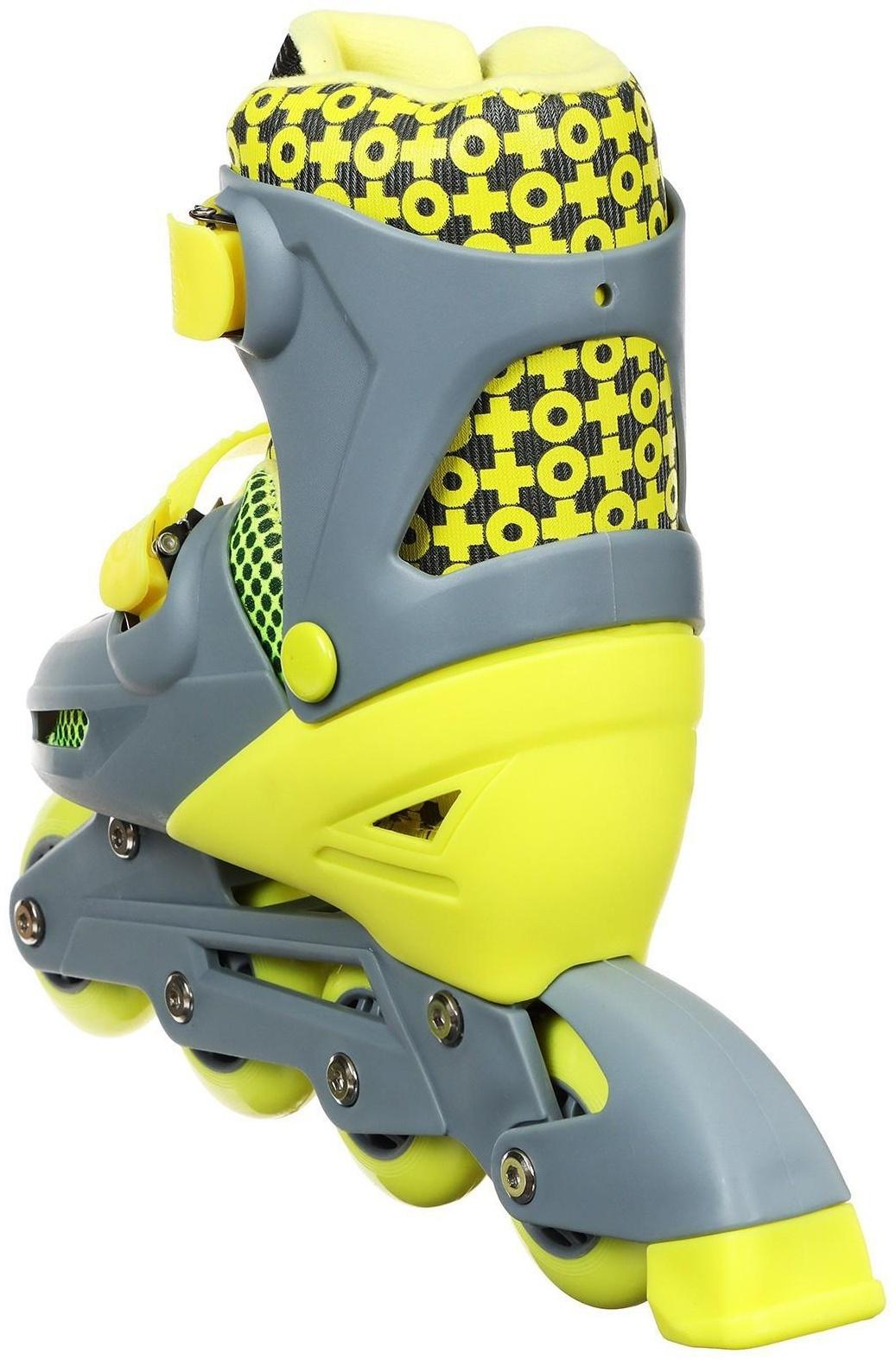 Роликовые коньки раздвижные, размер 34-37, колёса PVC 64 мм, пластиковая рама