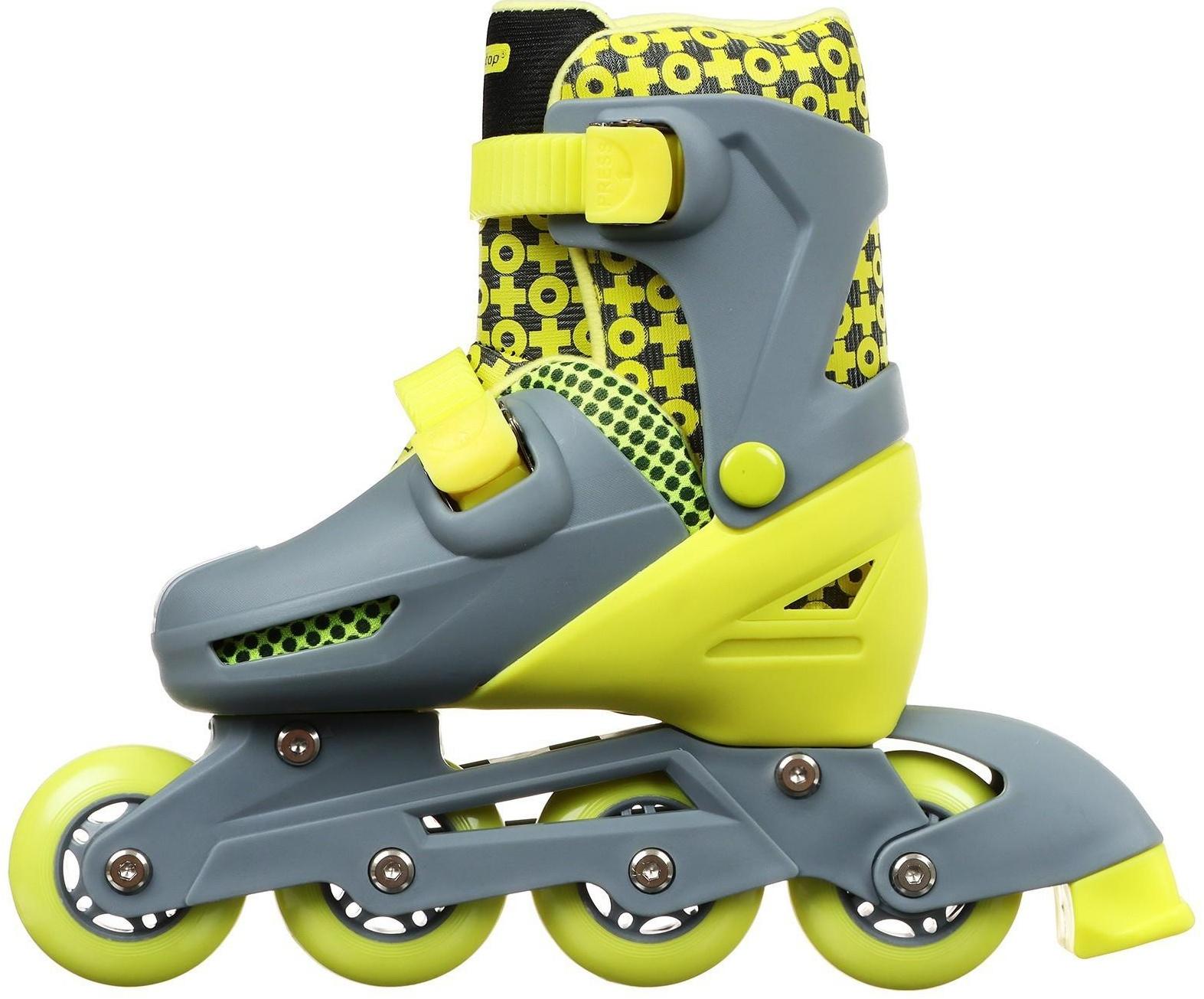 Роликовые коньки раздвижные, размер 34-37, колёса PVC 64 мм, пластиковая рама