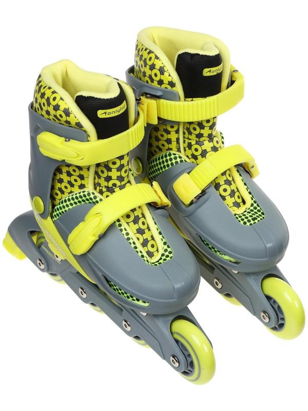 Роликовые коньки раздвижные, размер 34-37, колёса PVC 64 мм, пластиковая рама