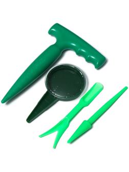 Набор, 4 предмета: конус - 2 шт., сеялка, пикировщик, пластик