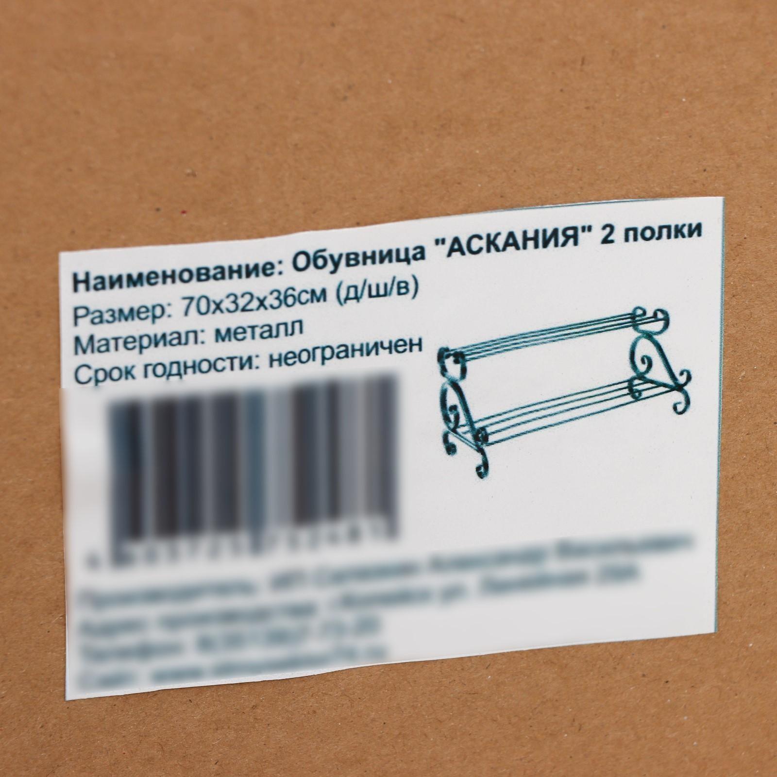 Подставка для обуви «Аскания», 2 яруса, 70×33 см