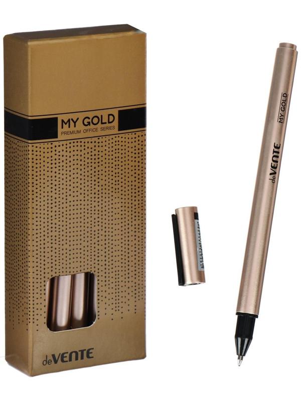 Ручка шариковая deVENTE My Gold 0,7 мм, ультрагладкое письмо, синие чернила, масляная основа, золотой корпус