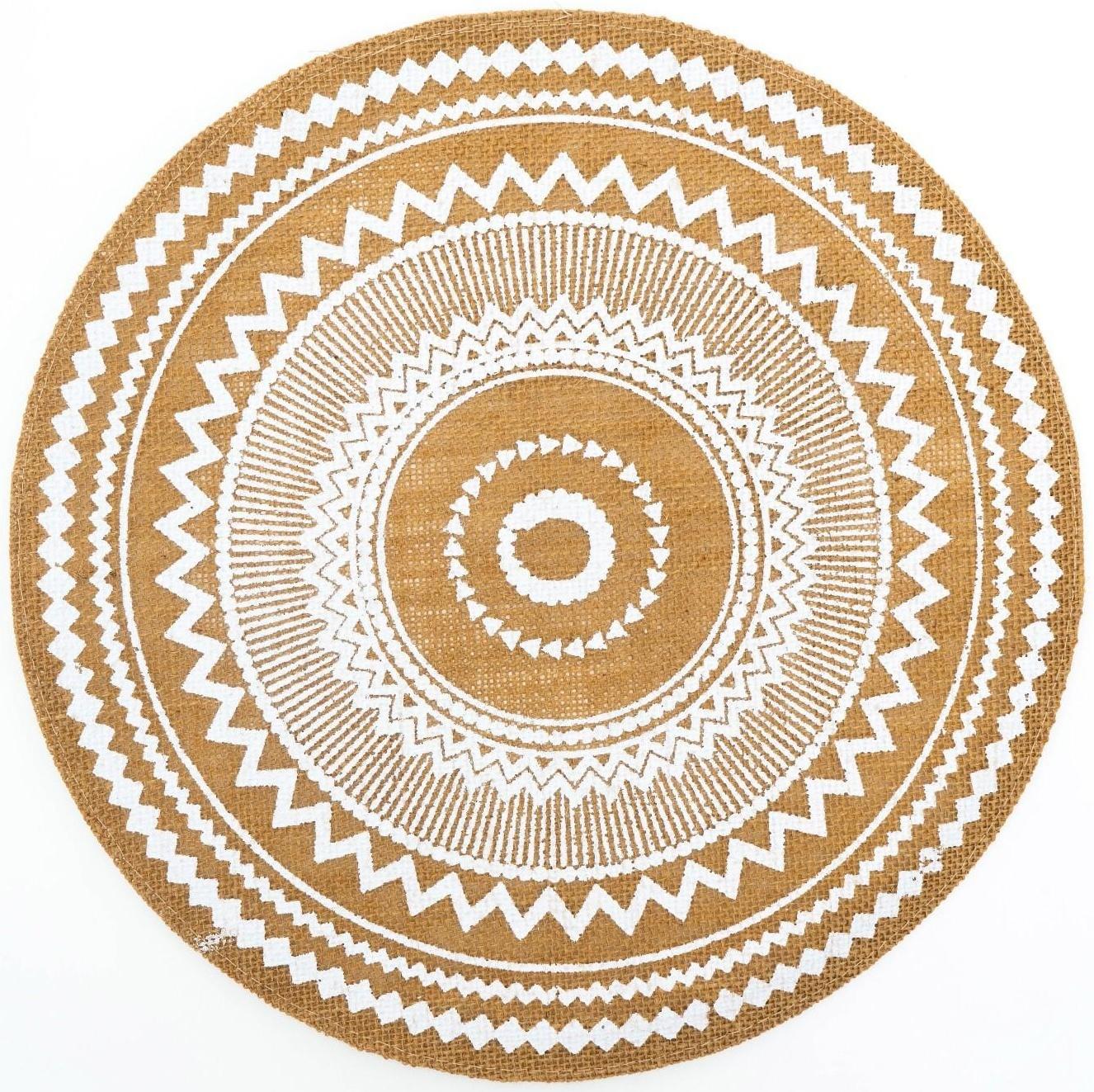 Салфетка сервировочная на стол «Африка», d=38 см, цвет белый