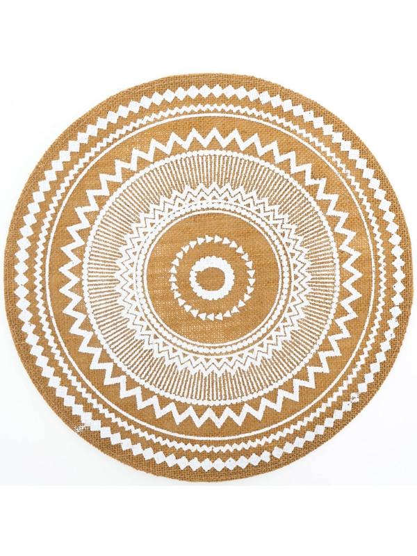 Салфетка сервировочная на стол «Африка», d=38 см, цвет белый